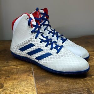 Adidas Mat Wizard 4 BC0533 Mens White Synthetic Athletic Wrestling Shoes 6.5